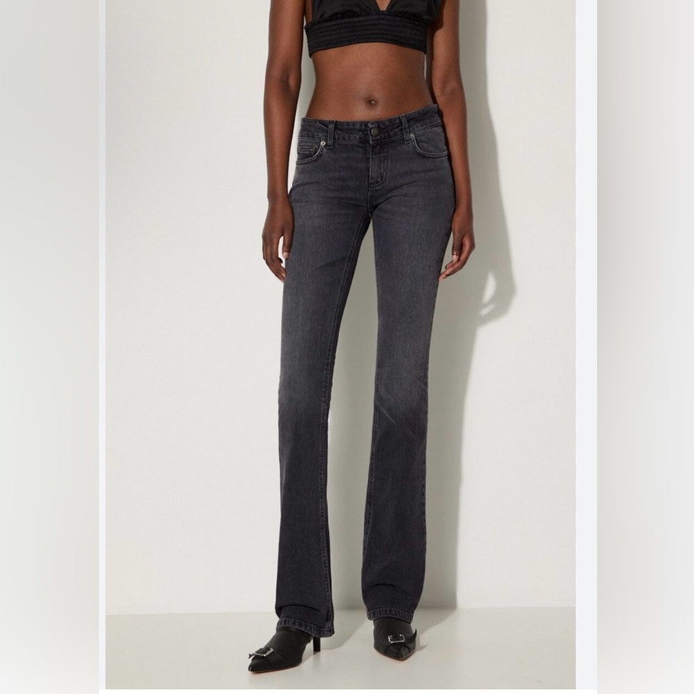 Fiorucci jeans Naomi Campbell faded black low rise straight leg size 31 tall